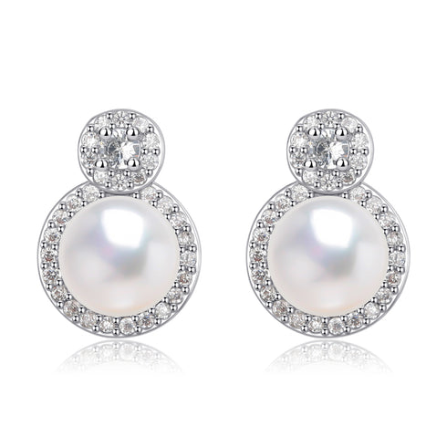 8-9mm Button Pearl Zirconia & Sasha Jewelry Set - House Of Pearls
